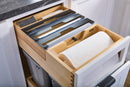 REV A SHELF : Natural Maple Paper Towel and Foil Wrap Tiered Drawer System w/ BLUM Soft-Close Slides for 18” Base Cabinets