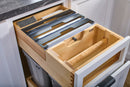 REV A SHELF : Natural Maple Paper Towel and Foil Wrap Tiered Drawer System w/ BLUM Soft-Close Slides for 18” Base Cabinets