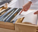 REV A SHELF : Natural Maple Paper Towel and Foil Wrap Tiered Drawer System w/ BLUM Soft-Close Slides for 18” Base Cabinets