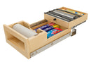 REV A SHELF : Natural Maple Paper Towel and Foil Wrap Tiered Drawer System w/ BLUM Soft-Close Slides for 18” Base Cabinets