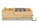 REV A SHELF : Natural Maple Paper Towel and Foil Wrap Tiered Drawer System w/ BLUM Soft-Close Slides for 18” Base Cabinets