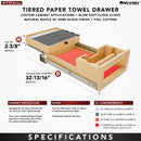REV A SHELF : Natural Maple Paper Towel and Foil Wrap Tiered Drawer System w/ BLUM Soft-Close Slides for 18” Base Cabinets
