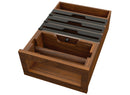 REV A SHELF : Walnut Paper Towel and Foil Wrap Tiered Drawer System w/o Slides for 18” Base Cabinets