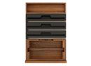 REV A SHELF : Walnut Paper Towel and Foil Wrap Tiered Drawer System w/o Slides for 18” Base Cabinets