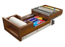 REV A SHELF : Walnut Paper Towel and Foil Wrap Tiered Drawer System w/ BLUM Soft-Close Slides for 18" Base Cabinets