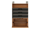 REV A SHELF : Walnut Paper Towel and Foil Wrap Tiered Drawer System w/ BLUM Soft-Close Slides for 18" Base Cabinets