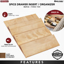 REV A SHELF : Wood Trim-to-Fit Spice Drawer Insert Organizer