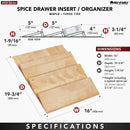 REV A SHELF : Wood Trim-to-Fit Spice Drawer Insert Organizer