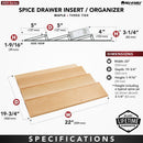 REV A SHELF : Wood Trim-to-Fit Spice Drawer Insert Organizer