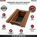 REV A SHELF : Walnut/Black Produce Basket for 15” Base Cabinets