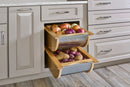 REV A SHELF : Natural Maple/Stainless-Steel Produce Basket for 18” Base Cabinets
