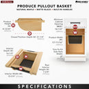 REV A SHELF : Natural Maple/Black Produce Basket for 18” Base Cabinets