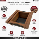 REV A SHELF : Walnut/Black Produce Basket for 18” Base Cabinets