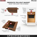 REV A SHELF : Walnut/Black Produce Basket for 18” Base Cabinets