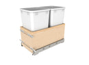 REV A SHELF : Wood Bottom Mount Pullout Waste Container w/ Soft-Close