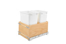 REV A SHELF : Wood Bottom Mount Pullout Waste Container w/ Soft-Close