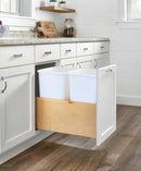 REV A SHELF : Wood Bottom Mount Pullout Waste Container w/ Soft-Close