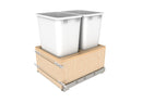 REV A SHELF : Wood Bottom Mount Pullout Waste Container w/ Soft-Close