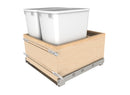 REV A SHELF : Wood Bottom Mount Pullout Waste Container w/ Soft-Close