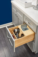 REV A SHELF : Wood Vanity Cabinet Pullout Organizer w/Power Outlets and Soft-Close