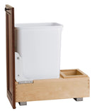 REV A SHELF : Single White 35 Qt. Maple Bottom Mount Pullout Waste Container