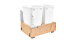 REV A SHELF : Double White 35  Qt. Maple Bottom Mount Pullout Waste Container