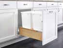 REV A SHELF : Double White 35  Qt. Maple Bottom Mount Pullout Waste Container