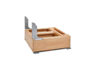 REV A SHELF : Double Silver 30 Qt. Maple Bottom Mount Pullout Waste Container w/ BLUM Soft-Close Slides