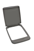 REV A SHELF : Single Silver 50 Qt. Walnut Bottom Mount Pullout Waste Container w/ (1) Lid and BLUM Soft-Close Slides