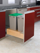 REV A SHELF : Wood Pullout Waste Container with Soft/Open Close