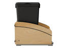 REV A SHELF : Single Black 50 Qt. Craftsman Collection Solid Maple Bottom Mount Pullout Waste Container w/ Black Accents, (1) Lid and BLUM Soft-Close Slides