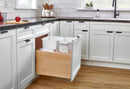 REV A SHELF : Wood Bottom Mount Pullout Waste Container with OXO and Storage w/ Soft-Close