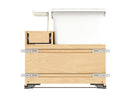 REV A SHELF : Wood Bottom Mount Pullout Waste Container with OXO and Storage w/ Soft-Close