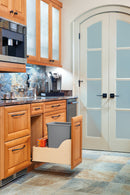 REV A SHELF : Wood Pullout Waste Container w/ Soft-Close