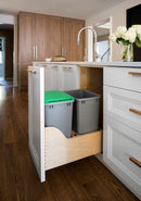 REV A SHELF : Wood Pullout Waste Container w/ Soft-Close