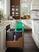 REV A SHELF : Wood Pullout Waste Container w/ Soft-Close