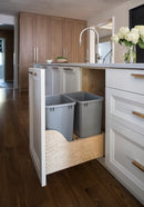 REV A SHELF : Wood Pullout Waste Container w/ Soft-Close for Inset Cabinet Door