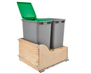 REV A SHELF : Wood Pullout Waste Container w/ Soft-Close