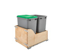 REV A SHELF : Wood Pullout Waste Container w/ Soft-Close and SERVO-DRIVE System