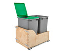 REV A SHELF : Wood Pullout Waste Container w/ Soft-Close and SERVO-DRIVE System