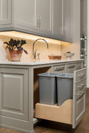 REV A SHELF : Wood Pullout Waste Container w/ Soft-Close and SERVO-DRIVE System