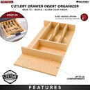 REV A SHELF : Wood "Right Fit" Shallow Cutlery Drawer Insert Organizer