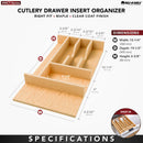 REV A SHELF : Wood "Right Fit" Shallow Cutlery Drawer Insert Organizer
