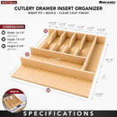 REV A SHELF : Wood "Right Fit" Shallow Cutlery Drawer Insert Organizer