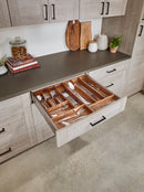 REV A SHELF : Walnut Trim-to-Fit Shallow Cutlery Drawer Insert Organizer