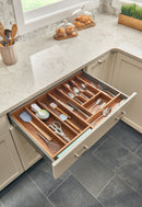 REV A SHELF : Walnut Trim-to-Fit Shallow Cutlery Drawer Insert Organizer