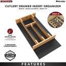 REV A SHELF : Craftsman Collection 10-1/4" X 19-1/2" Solid Maple Cutlery Drawer Insert w/ Black Accents