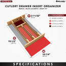 REV A SHELF : Craftsman Collection 10-1/4" X 19-1/2" Solid Maple Cutlery Drawer Insert w/ Black Accents