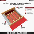 REV A SHELF : Craftsman Collection 16-1/4" X 19-1/2” Solid Maple Cutlery Drawer Insert w/ Black Accents