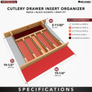REV A SHELF : Craftsman Collection 19-1/4" X 19-1/2" Solid Maple Cutlery Drawer Insert w/ Black Accents